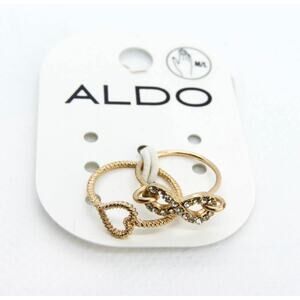 Aldo Gold Rings - Infinity and Heart Stackable Minimalist Cute Rings